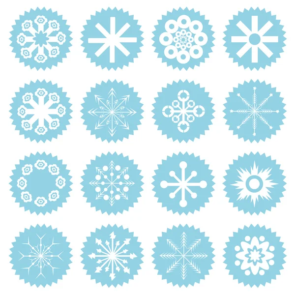 Symboly sněhové vločky — Stockový vektor
