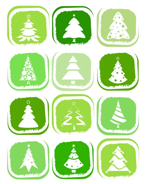 Pine tree ikoner — Stock vektor
