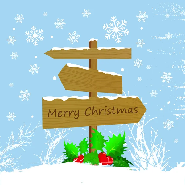 Fa karácsonyi üzenetet jele — Stock Vector