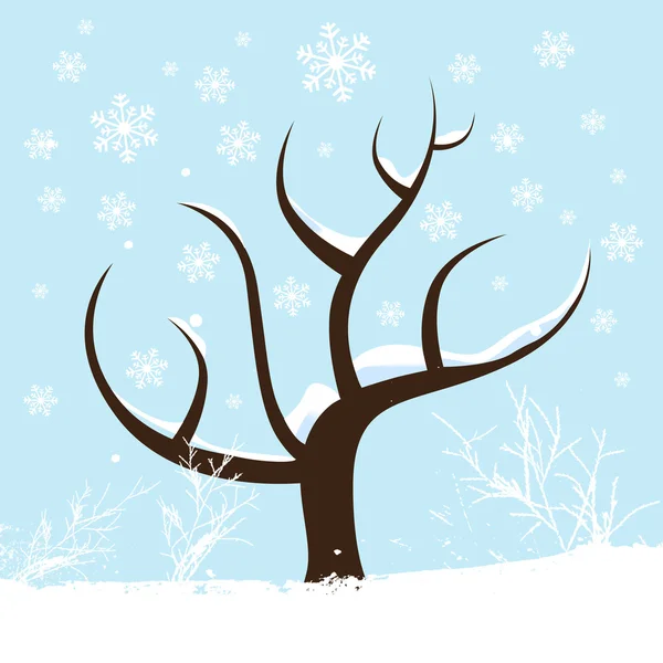 Zimní strom — Stockový vektor