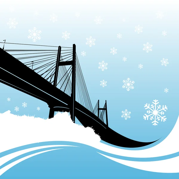 Pont d'hiver — Image vectorielle