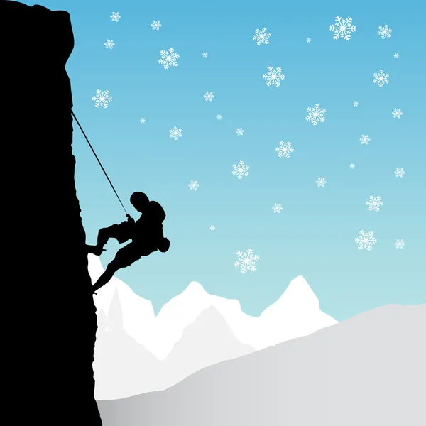 Alpinista, montanhista — Vetor de Stock