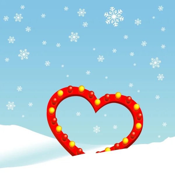 Coeur d'hiver — Image vectorielle