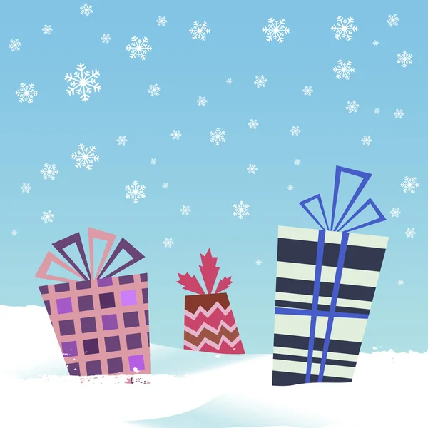 Cadeau d'hiver — Image vectorielle