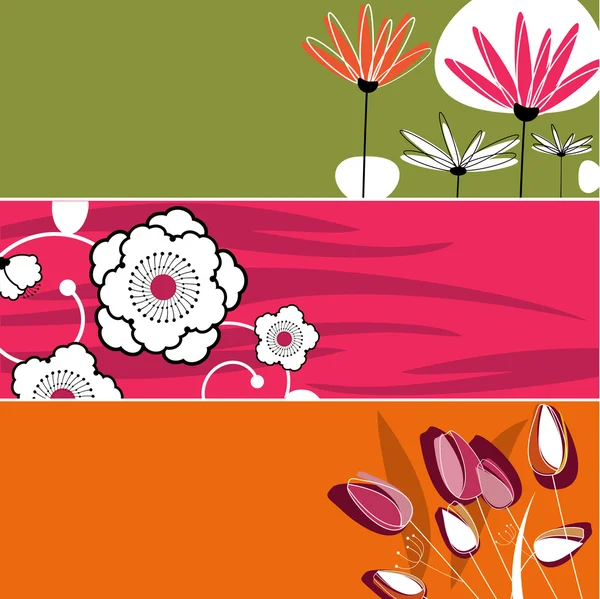 花のバナー デザイン — ストックベクタ
