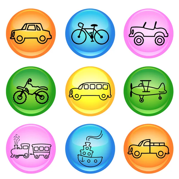 Vehicle icons — Stock Vector