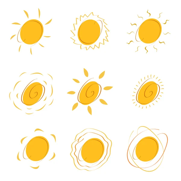Uppsättning av solen — Stock vektor