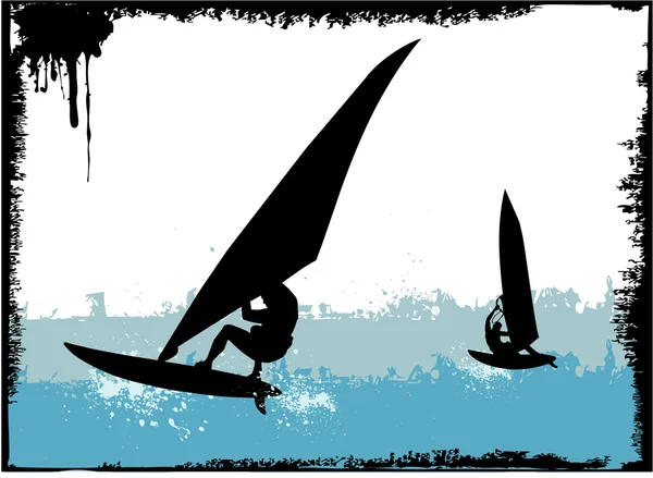 Серфінг силует — стоковий вектор