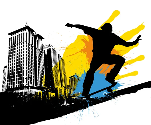 Skateboarden silhouet — Stockvector