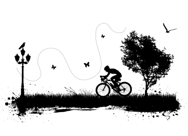 Bisiklet siluet — Stok Vektör