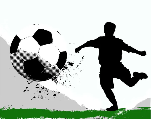 Fotboll siluett — Stock vektor