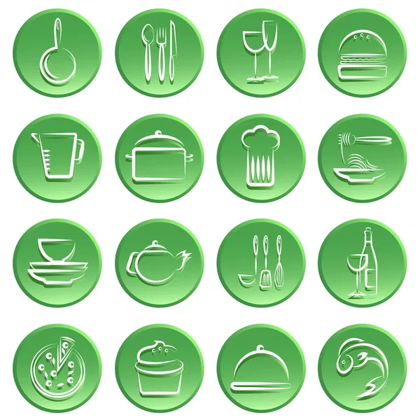 Voedsel pictogram set — Stockvector