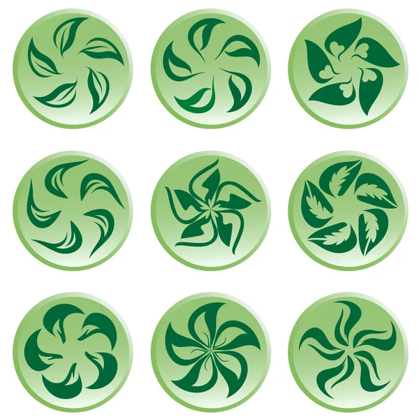 Floral icon set — Stock Vector