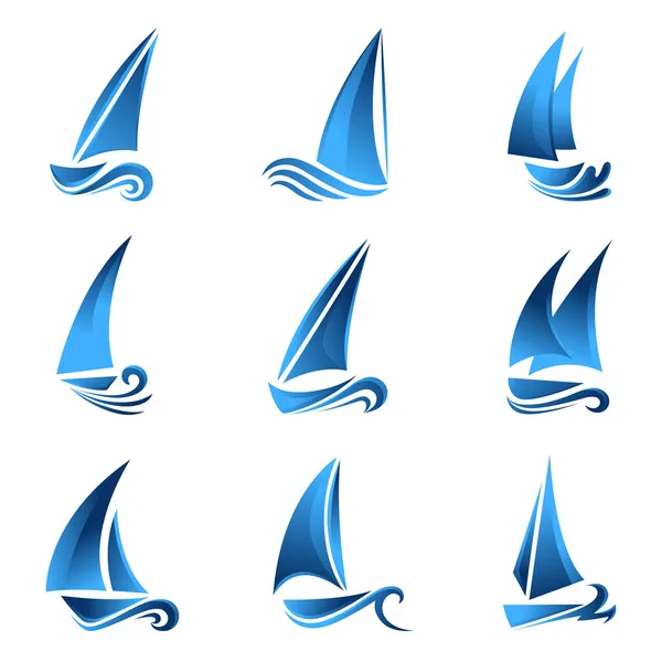 Segelboot-Symbol — Stockvektor