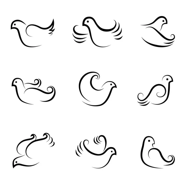 Desenhos de aves — Vetor de Stock