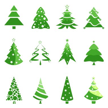 Pine tree set clipart