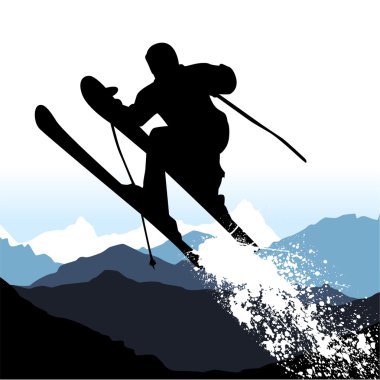 Vector ski clipart