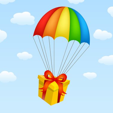 Gifts on parachutes clipart