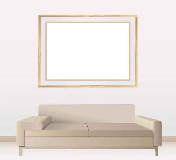Empty frames on wall — Stock Vector