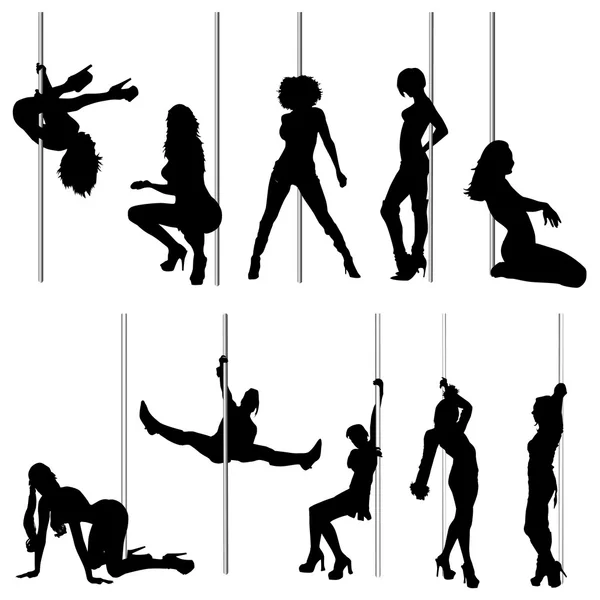 Femmes sexy et strip-tease — Image vectorielle