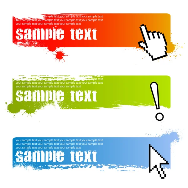 Grunge banners with cursors — Stock Vector