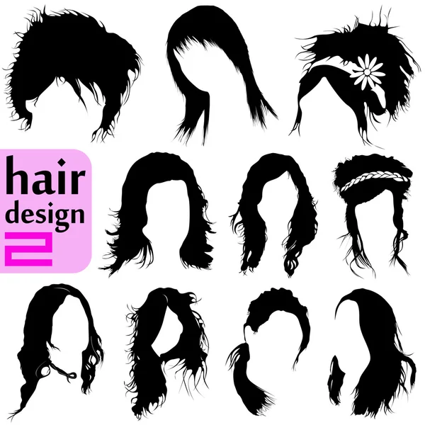 Design de cabelo — Vetor de Stock