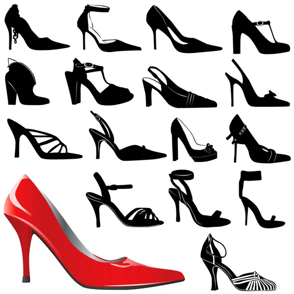 Moda sapatos femininos — Vetor de Stock