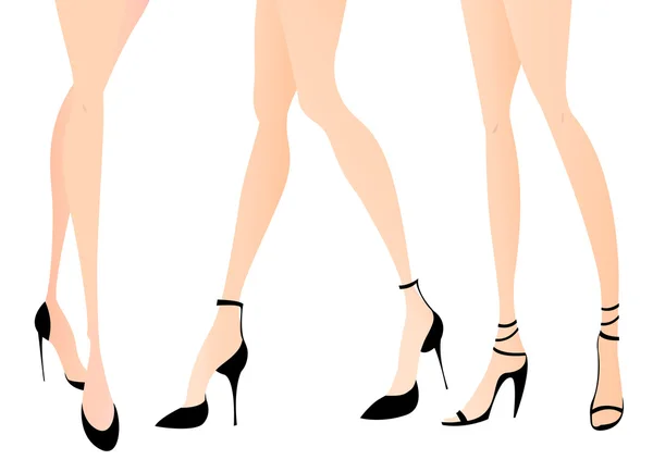 Жінки ноги в модному взутті — стоковий вектор