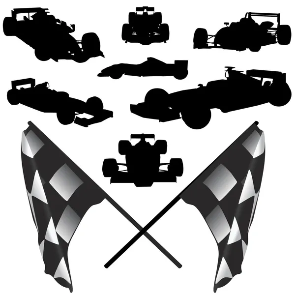 Formula auto e bandiera impostata — Vettoriale Stock