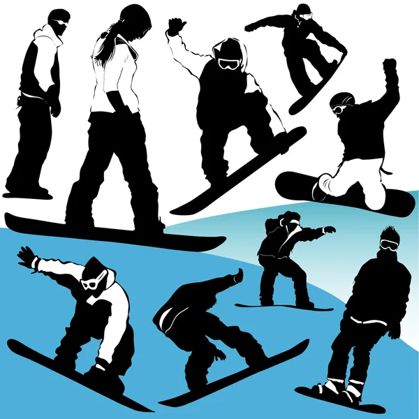 Snowboard set vettoriale — Vettoriale Stock