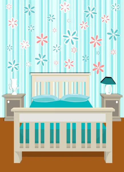 可爱的卧室 — 图库矢量图片