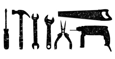 Grunge tools clipart