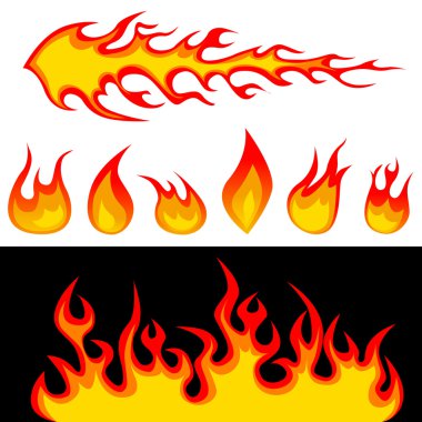 Fire graphic elements clipart