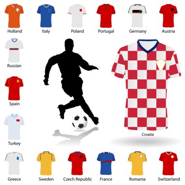 Euro 2008 soccer uniform clipart