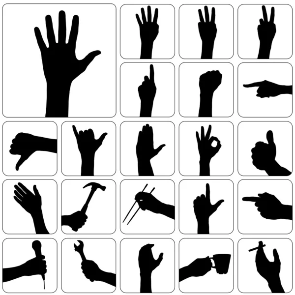Uppsättning av handen — Stock vektor