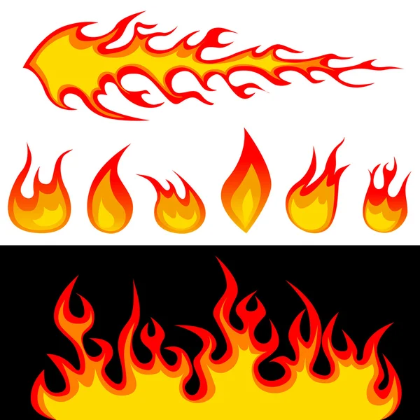 Tűz grafikai elemek — Stock Vector