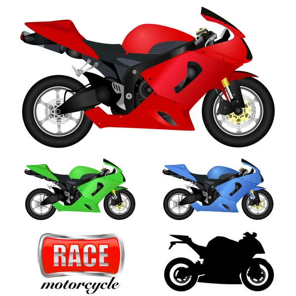 Motorfiets-set — Stockvector