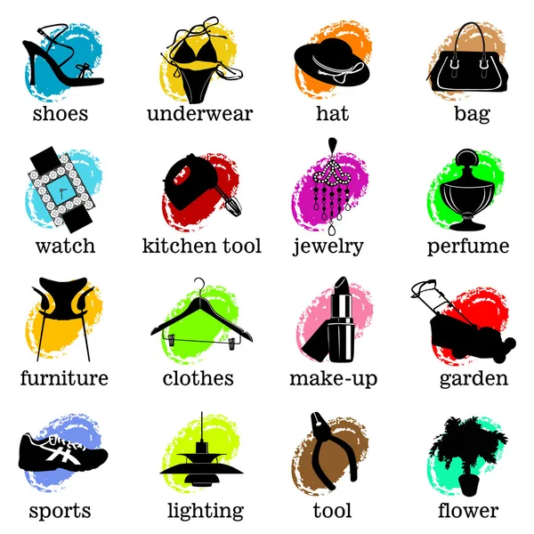 stock vector Web site category icons