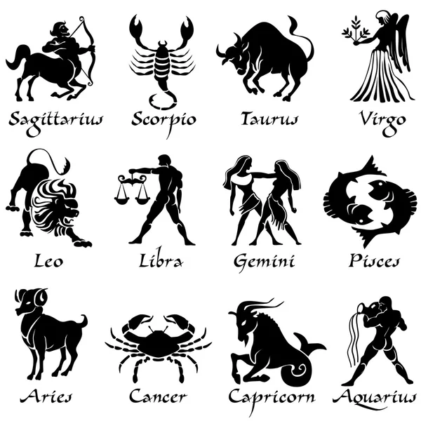 Conjunto de signos del zodíaco — Archivo Imágenes Vectoriales