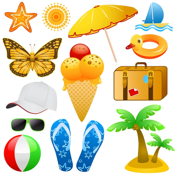 Summer and travel objects — Stock Vector