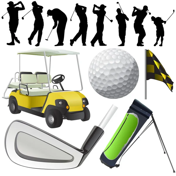 Set di golf — Vettoriale Stock