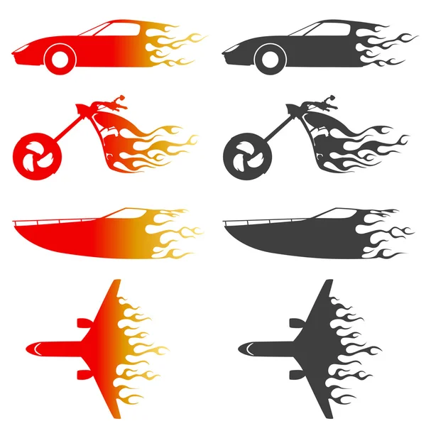 Tűzoltó járművek készlet — Stock Vector