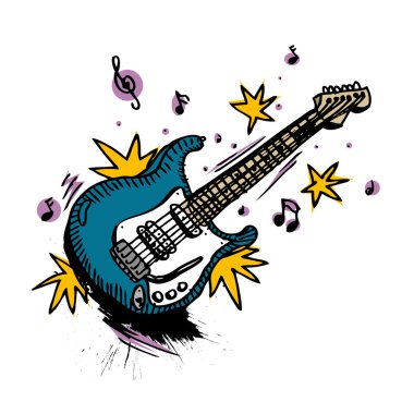 Guitar drawing clipart