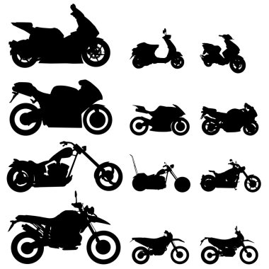 Motorcycle set clipart