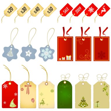 Shopping label christmas style clipart