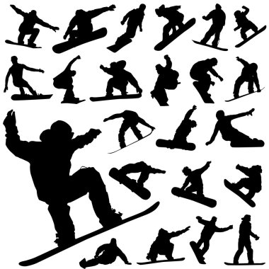 Snowboard set clipart