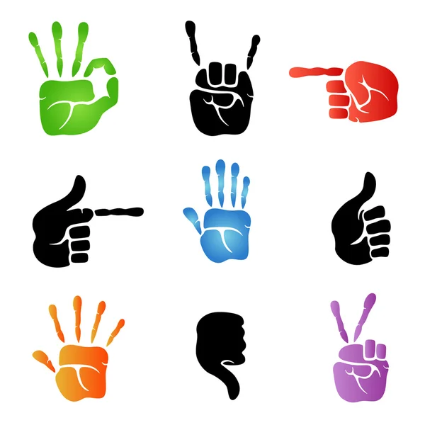 Ruky ikony — Stockový vektor
