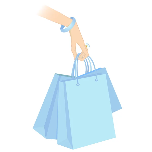 Holding alışveriş paketleri — Stok Vektör