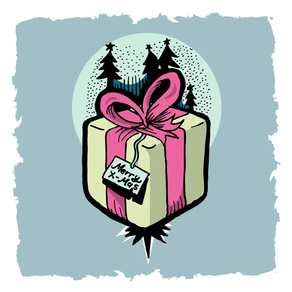 Caja de regalo de Navidad — Vector de stock