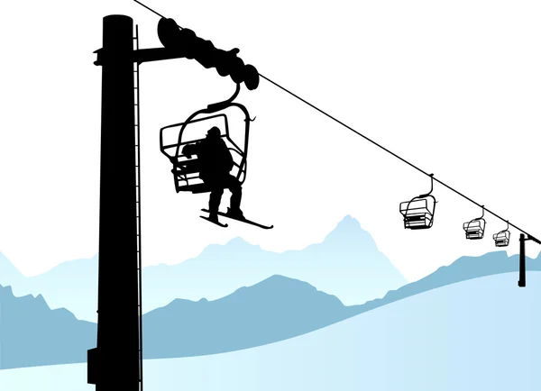 Ski lift — Stock Vector